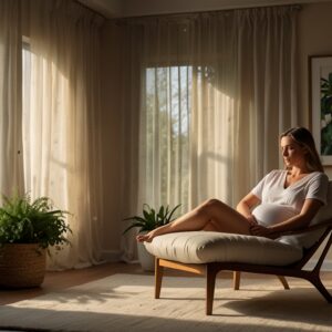 Kobieta wykonująca ćwiczenia Kegla w przytulnym pokoju